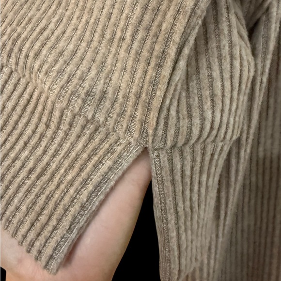 ALO Yoga Muse hoodie cropped ribbed-knit in gravel heather size M - Picture 3 of 5